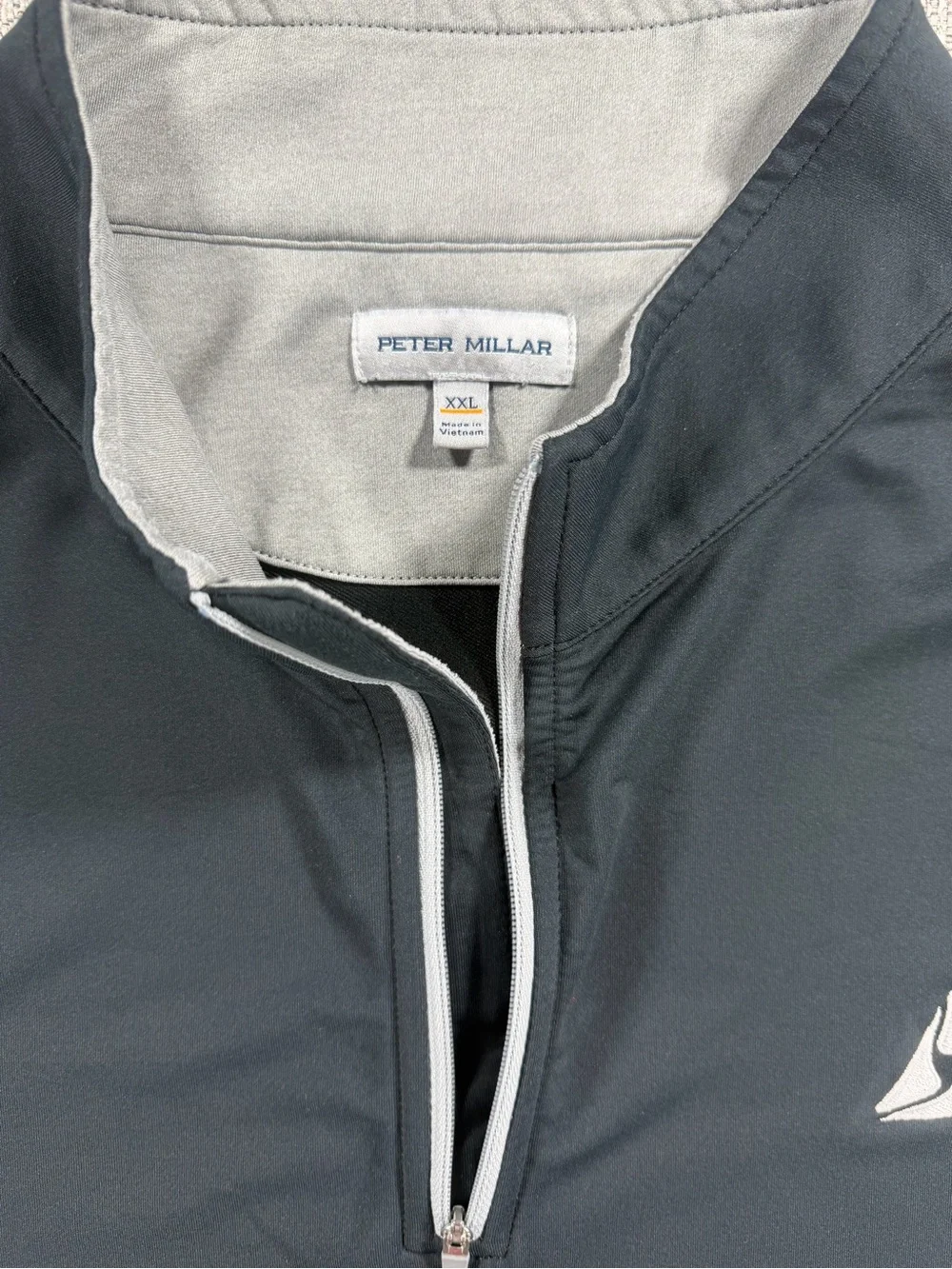 Peter Millar Mens Black Perth Performance Quarter Zip Pullover XXL ME0EK40